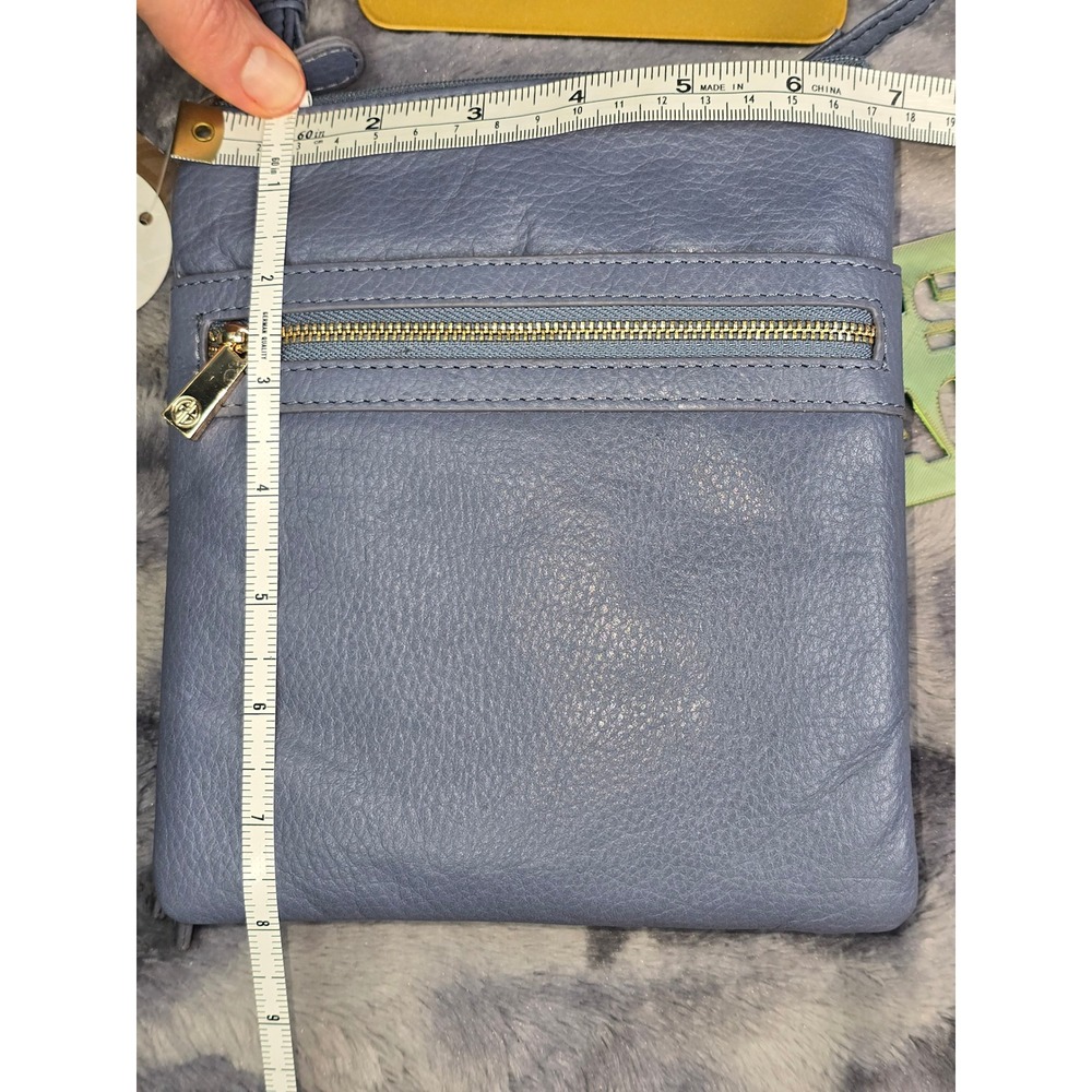 NWT Giani Bernini Crossbody Bag Folkstone Blue Gray Leather Softy Core - Picture 5 of 8